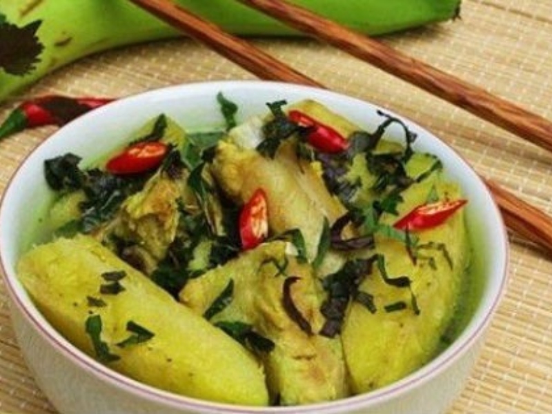 Món giò heo nấu canh chuối xanh