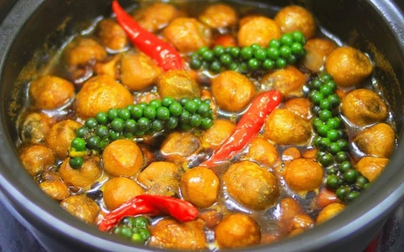Món nấm rơm kho tiêu
