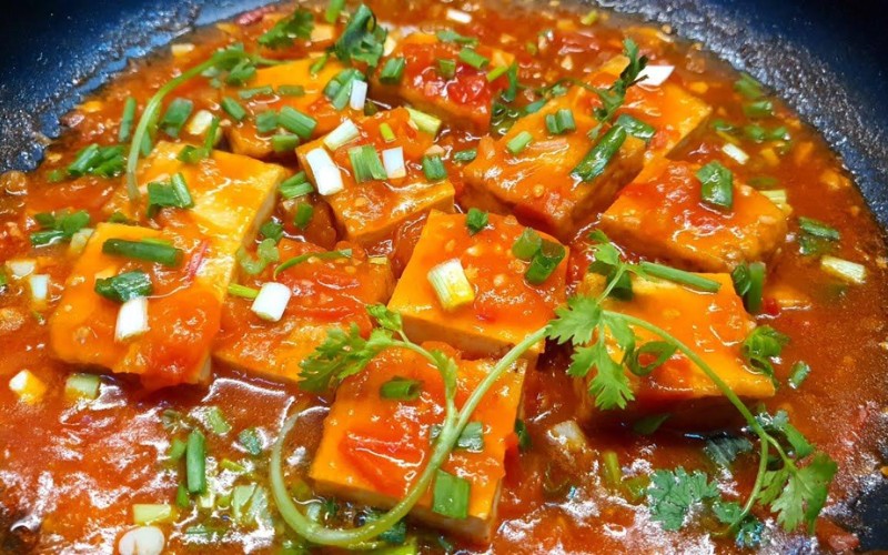 Món đậu hũ sốt cà chua
