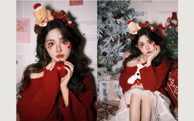 Makeup Giáng Sinh tông đỏ