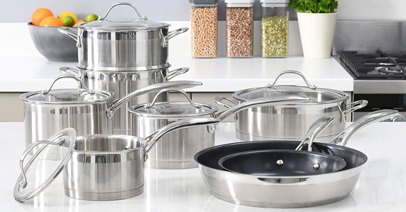 Bộ nồi chảo inox chống dính cao cấp cho nhà bếp hiện đại