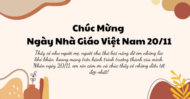 Hình ảnh chúc mừng 20/11 ý nghĩa, đơn giản