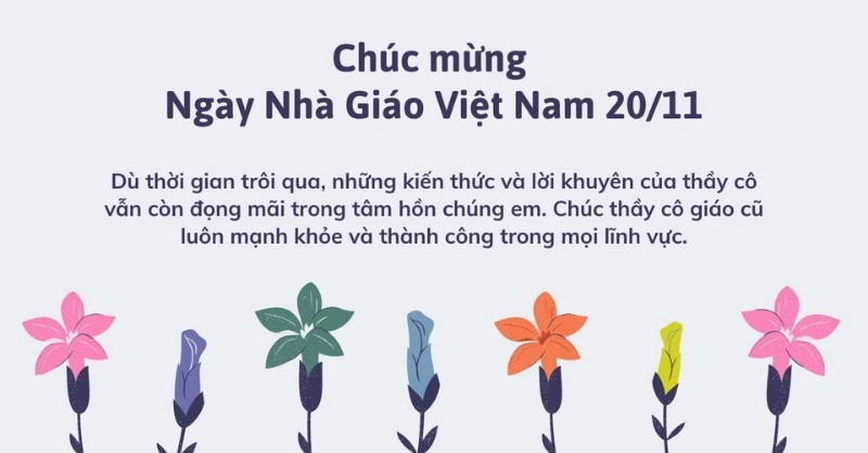 Thiệp chúc mừng Ngày Nhà giáo Việt Nam đơn giản
