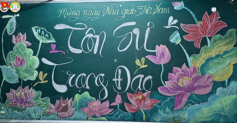 Trang trí bảng Tôn Sư Trọng Đạo nhân ngày 20/11