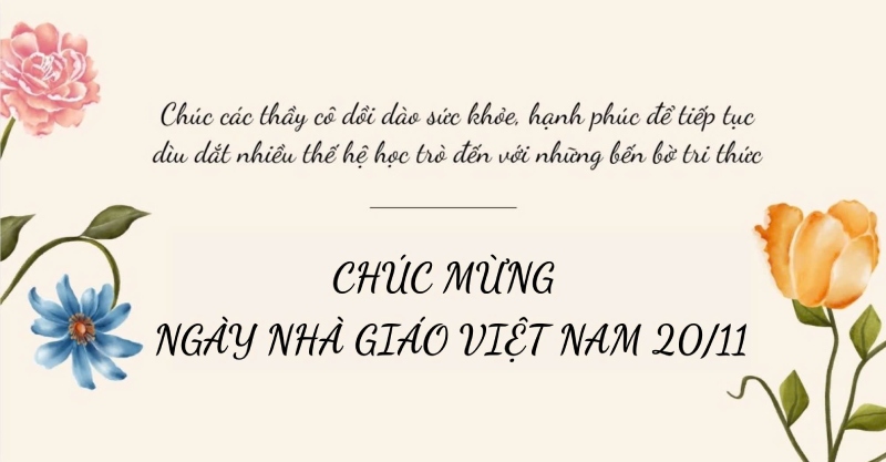 Tấm thiệp 20/11 rực rỡ sắc hoa