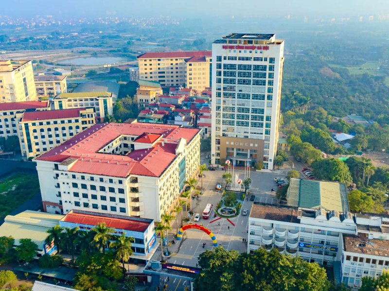 Trường đại học công nghiệp hà nội được chụp từ trên cao