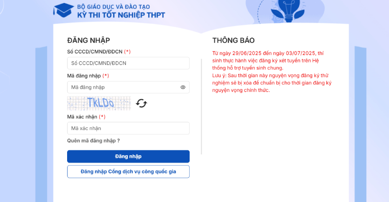 Trang tra cứu điểm thi tốt nghiệp của bộ giáo dục
