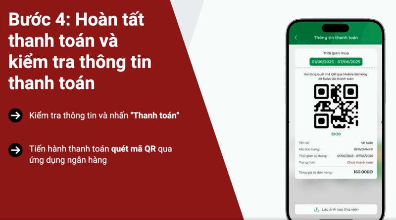 Thanh toán vé Metro bằng cách quét mã QR qua ứng dụng ngân hàng