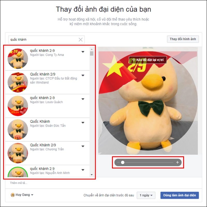 Tìm khung avatar Quốc khánh trên máy tính