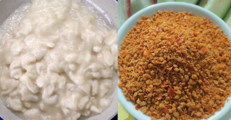 Trộn mãng cầu với muối tôm