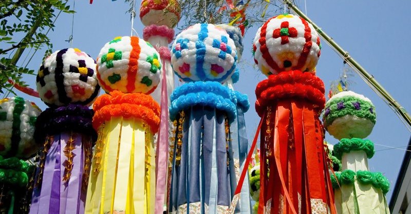 Đèn Fukinagashi truyền thống rực rỡ lễ Thất Tịch Nhật