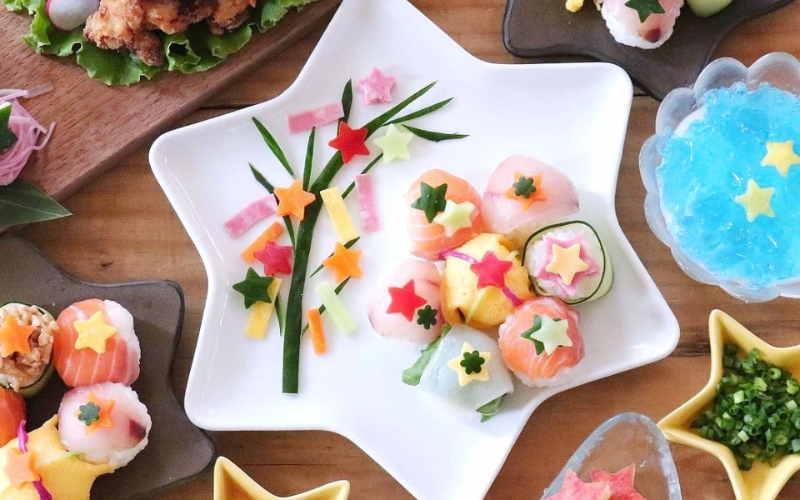 Món ăn trang trí hình ngôi sao lễ Thất Tịch