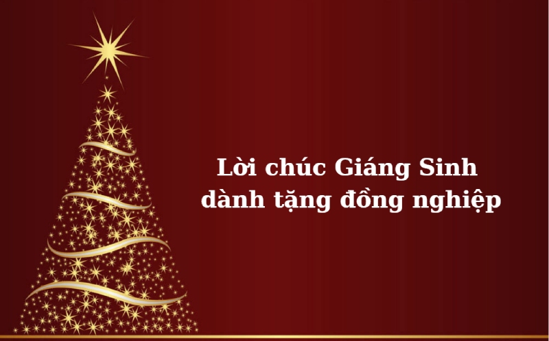 Cây thông Noel vàng trên nền đỏ
