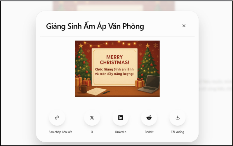 Thiệp Giáng Sinh văn phòng hiển thị chia sẻ