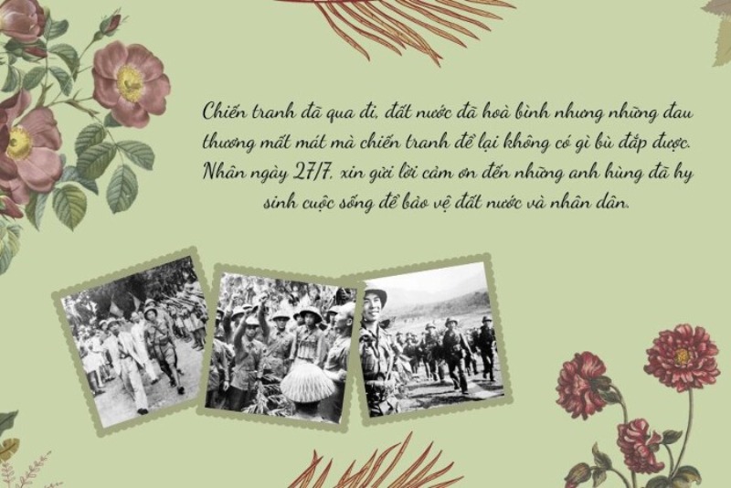 Thiệp tri ân liệt sĩ nhân ngày 27/7 với thông điệp xúc động