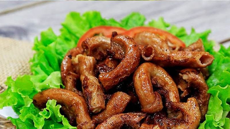 Món lòng bò chiên giòn ngon dậy mùi