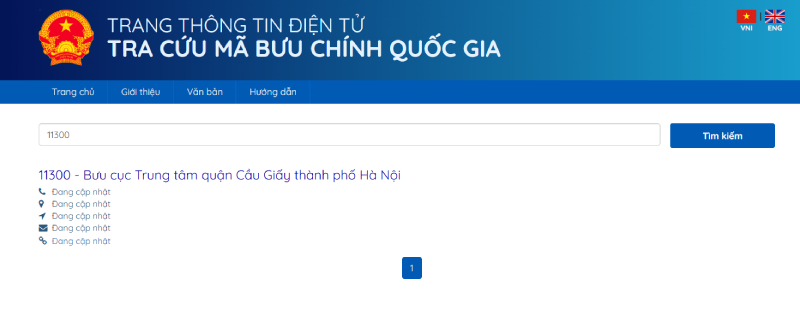 Khi điền đủ 5 ký tự của mã Zip thì kết quả tìm kiếm sẽ hiện ra