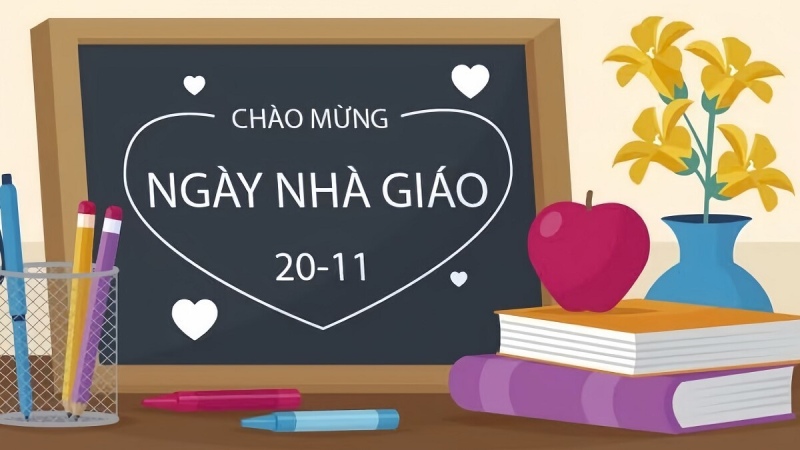 mẫu background 20/11 đơn giản