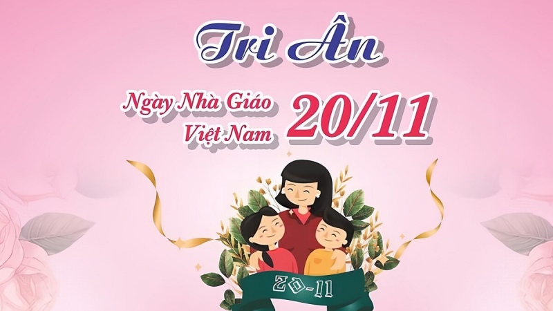 background 20/11 dành cho mầm non thu hút trẻ em