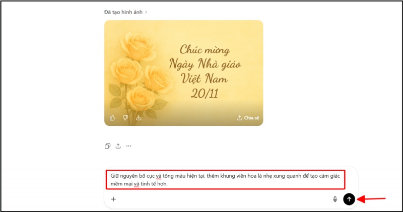 Yêu cầu ChatGPT tối ưu bố cục và màu sắc background 20/11