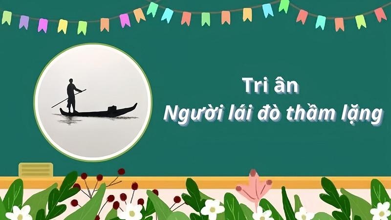 Mẫu Background 20/11 trích dẫn tri ân người lái đò thầm lặng