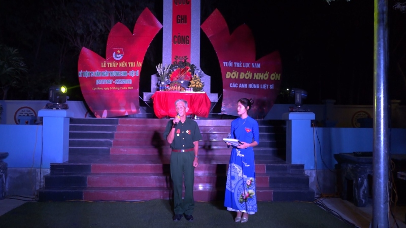 Bác cựu chiến binh phát biểu trong ngày thương binh liệt sĩ