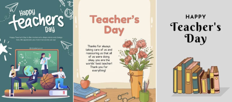 Thiết kế poster Happy Teacher’s Day phong cách hiện đại
