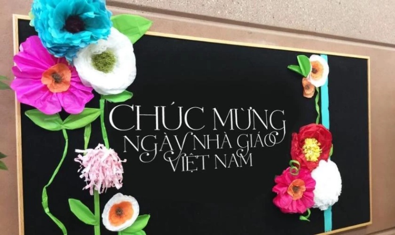 Bảng trang trí 20/11 cho trường mầm non đẹp