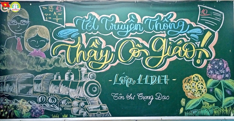 Mẫu trang trí bảng 20/11 cho THPT độc đáo