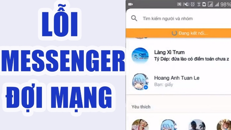 Thông báo lỗi Messenger đang đợi mạng kết nối
