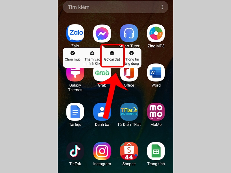 Gỡ cài đặt ứng dụng Messenger trên điện thoại Android