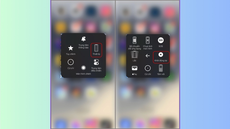 Khởi động lại điện thoại iPhone bằng phím AssistiveTouch