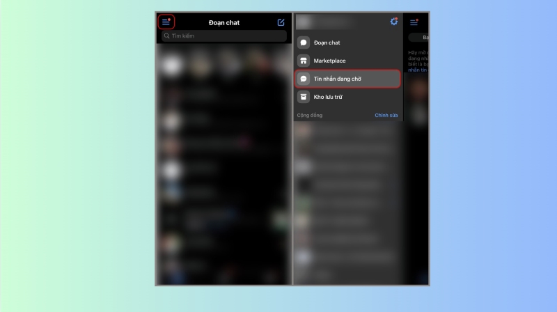 Tìm tin nhắn đang chờ trên ứng dụng Messenger