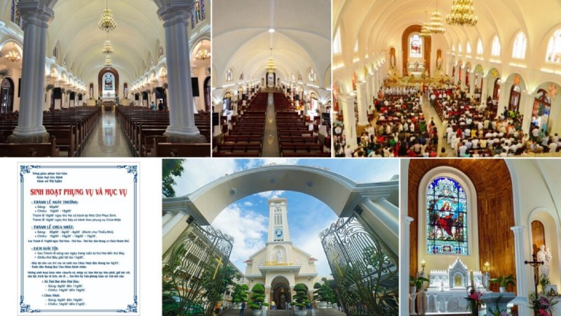 Toàn cảnh không gian nhà thờ Giáo xứ Thị Nghè