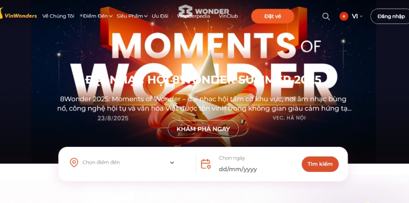 Trang thông tin đặt vé nhạc hội 8wonder