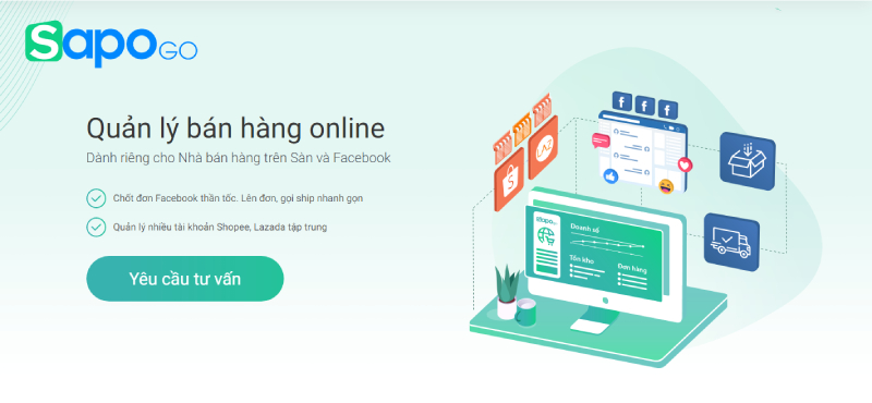 Giao diện phần mềm Sapo GO quản lý bán hàng online