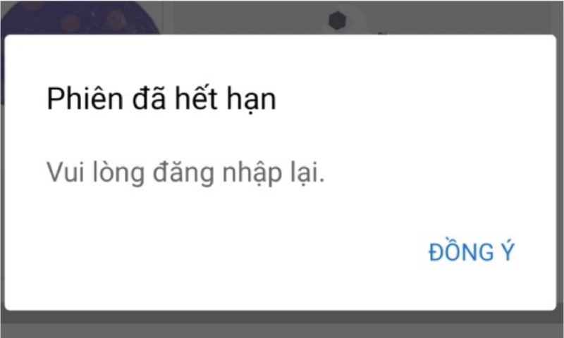 Thông báo phiên đã hết hạn trên Messenger