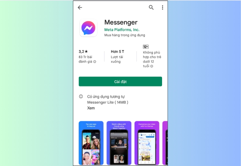 Cài đặt ứng dụng Messenger trên Google Play