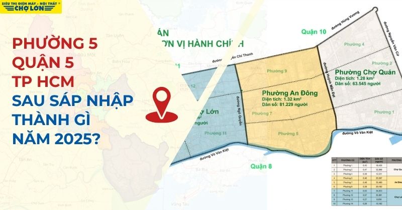 Giao diện phường 5, quận 5 sau sáp nhập