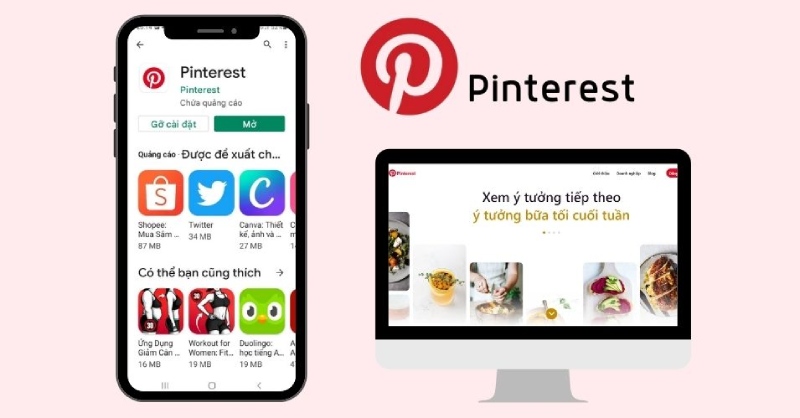 Pinterest trên điện thoại và máy tính giúp tìm ý tưởng