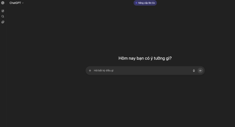 Giao diện khởi động ChatGPT tạo thiệp chúc mừng 20/11