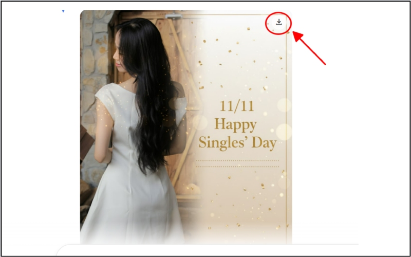 hướng dẫn tải xuống thiệp 11/11 sau khi tạo bằng Gemini