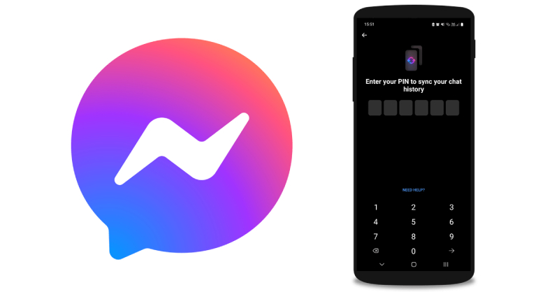 Giao diện nhập mã PIN Messenger để đồng bộ lịch sử chat