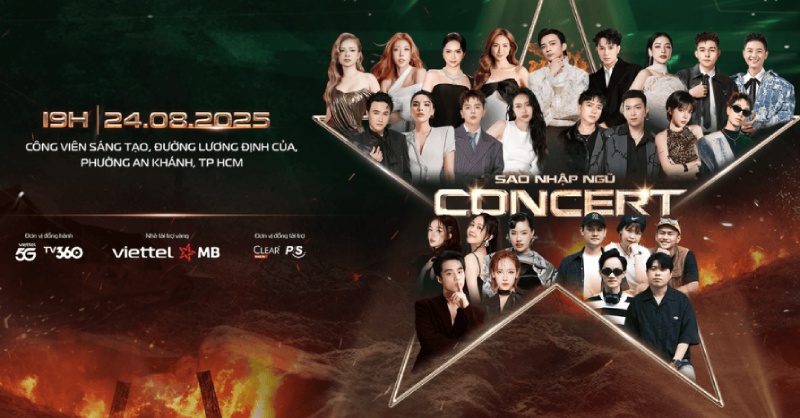 Poster concert sao nhập ngũ với các nghệ sĩ tham gia