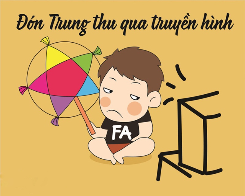 Bạn trẻ mặc áo FA buồn bã đón Trung thu một mình qua tivi