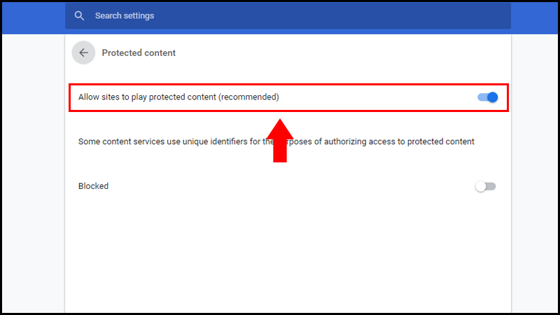 Bật tùy chọn phát nội dung được bảo vệ trên Chrome