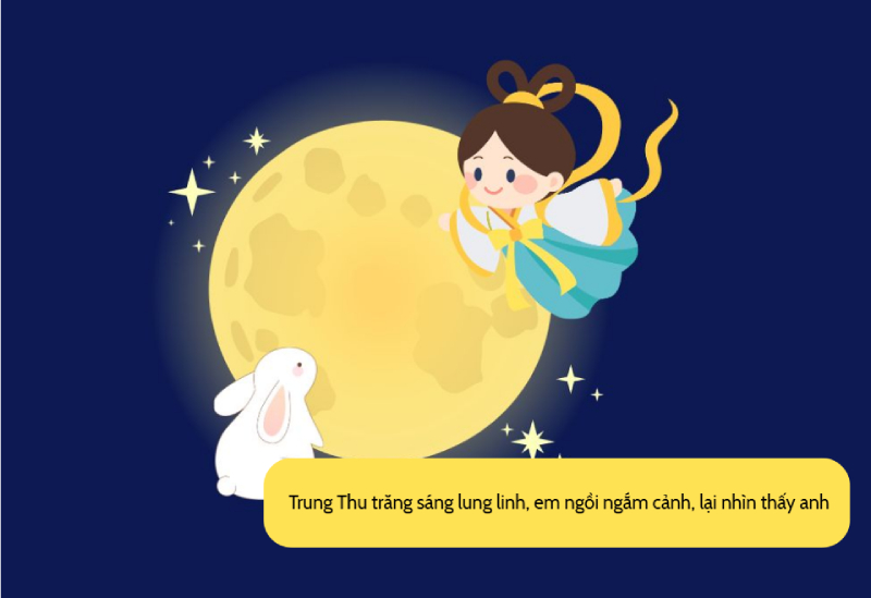 Chị Hằng và chú thỏ ngắm trăng rằm sáng rực