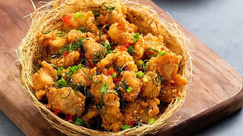 Món sụn gà rang muối thơm ngon