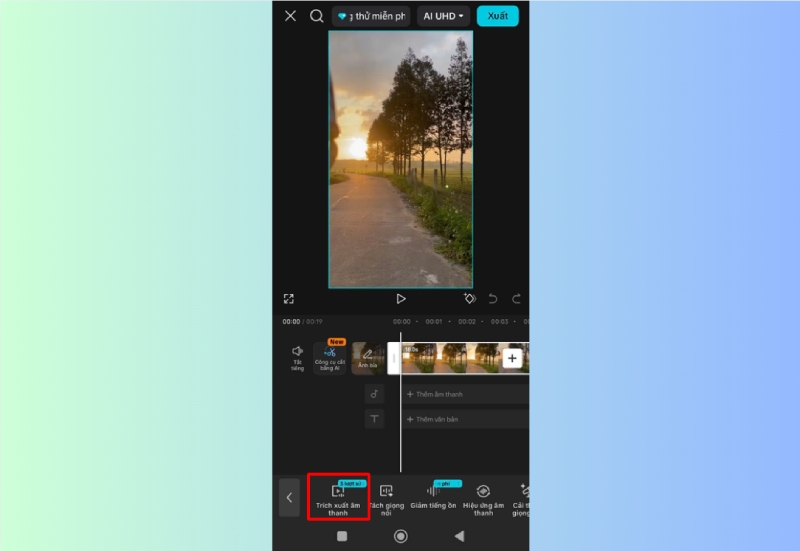 Thực hiện thao tác trích xuất âm thanh từ video trong CapCut