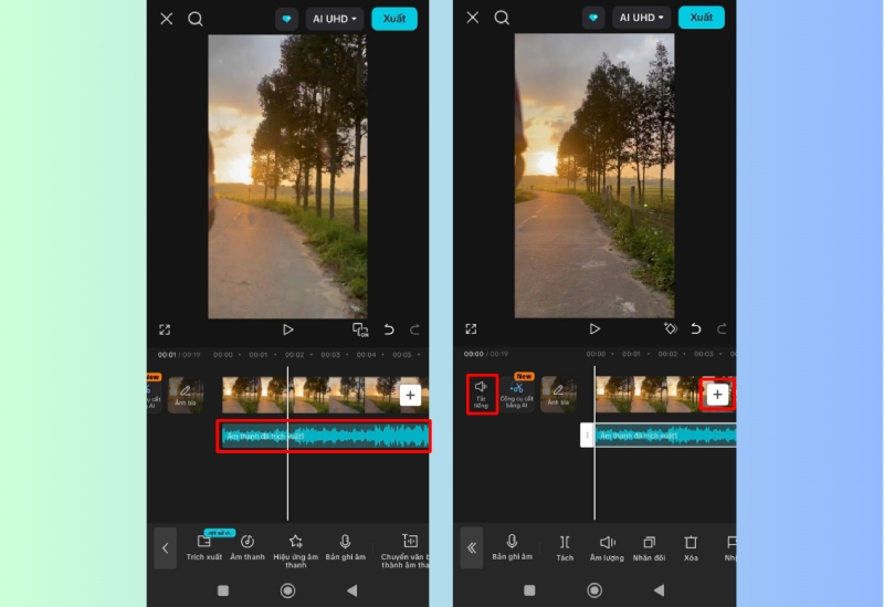 Hiển thị đoạn âm thanh đã được tách khỏi video trong CapCut